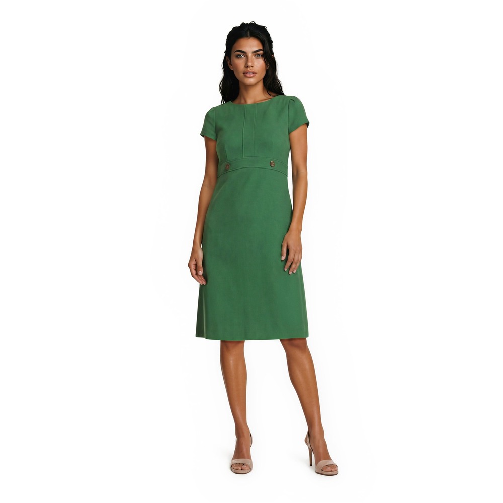 Lilly Pulitzer Shift Dress Women's Size 2 Green Gold Button Empire Waist